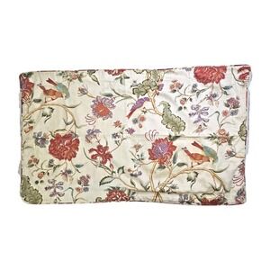 2 Waverly Jacobean Floral Bird Reverse Stripe 100% Cotton‎ King Pillow Shams